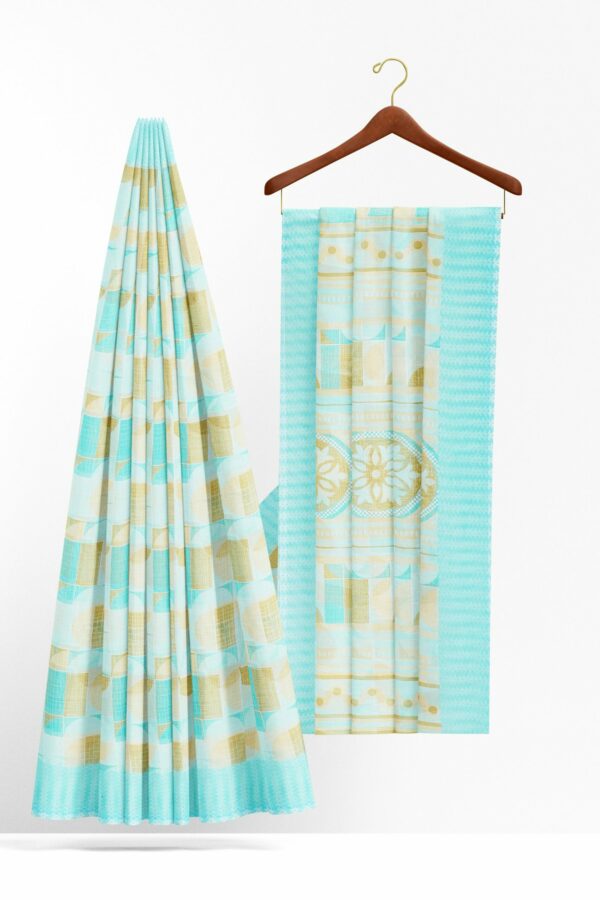 Sky blue saree with blue border