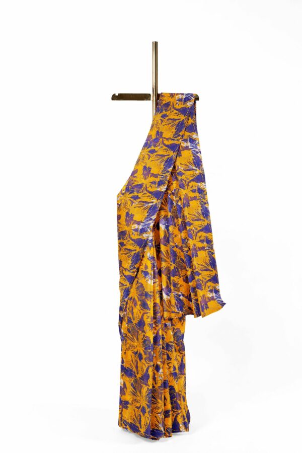 Yellow blue saree with yellow blue border - Image 2