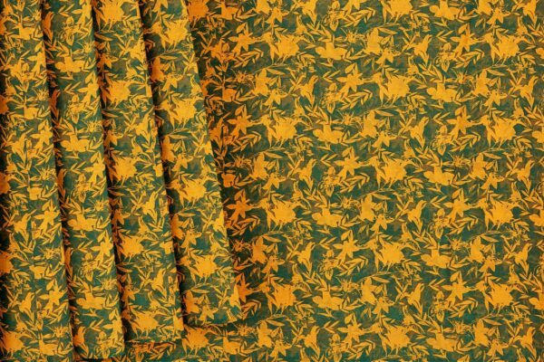 Yellow green saree with yellow green border - Image 4