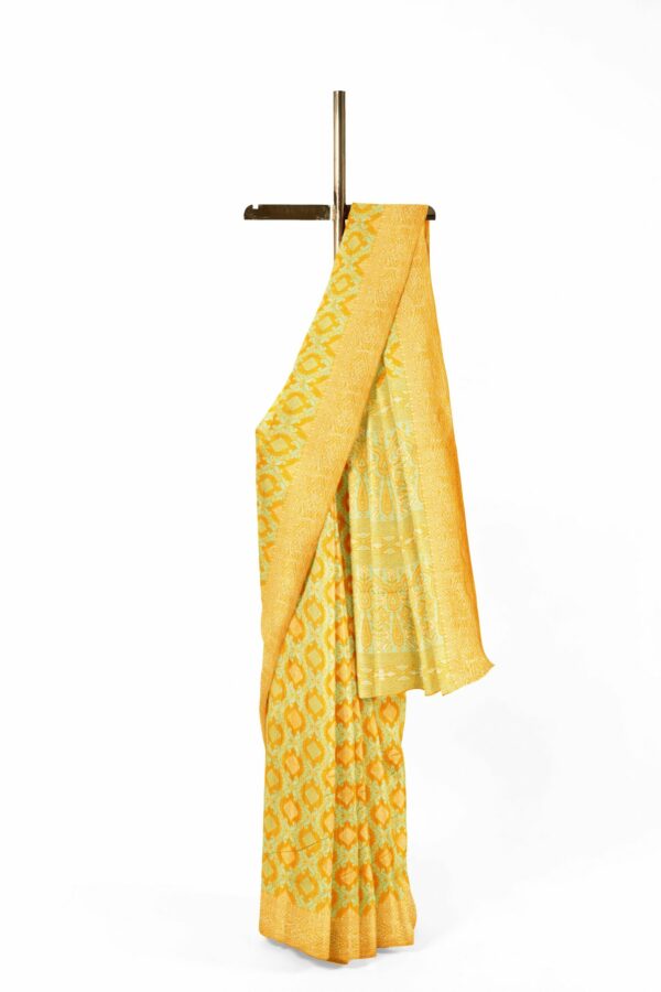 Yellow saree with yellow border - Image 2