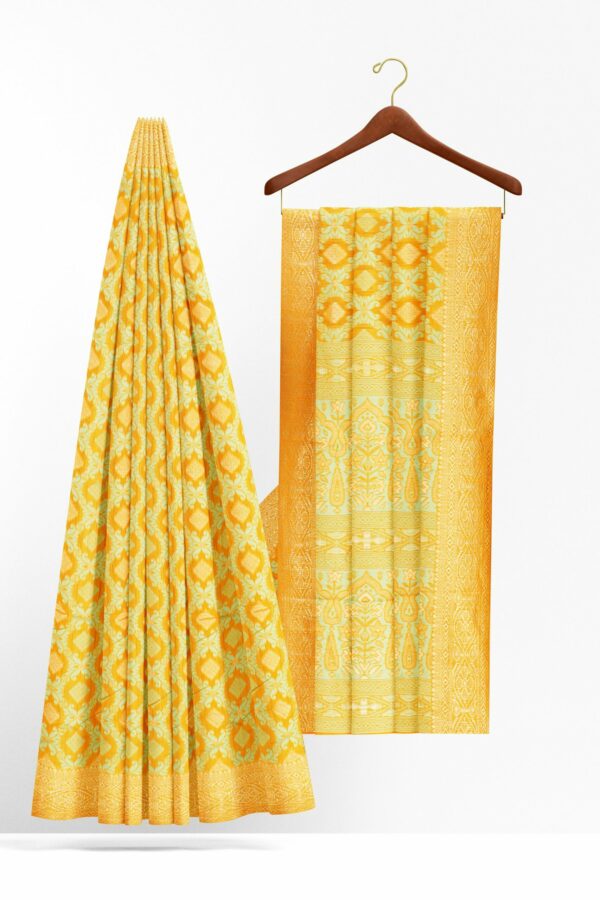Yellow saree with yellow border