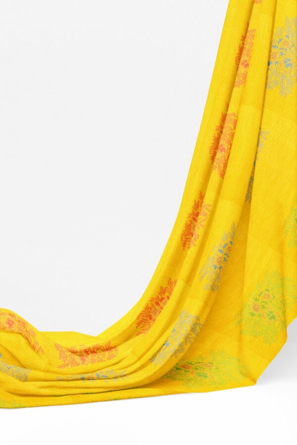 Yellow saree with yellow border - Image 3