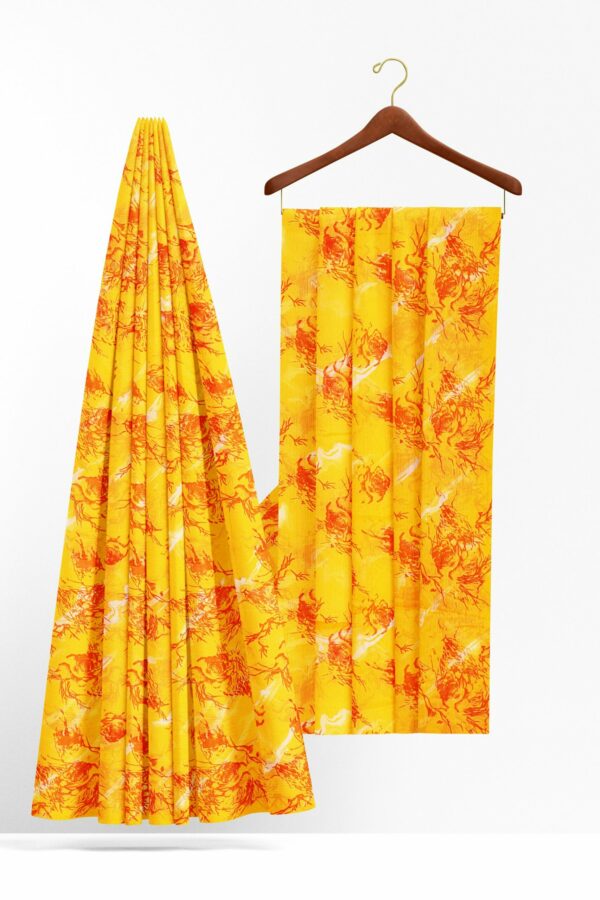 Yellow saree with yellow border