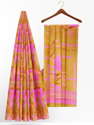 Yellow saree with yellow border