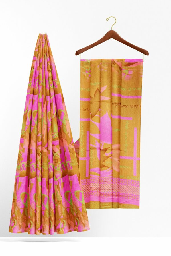 Yellow saree with yellow border
