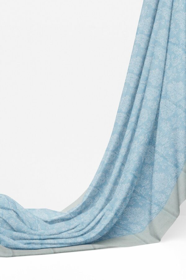 Light blue saree with grey border - Image 3