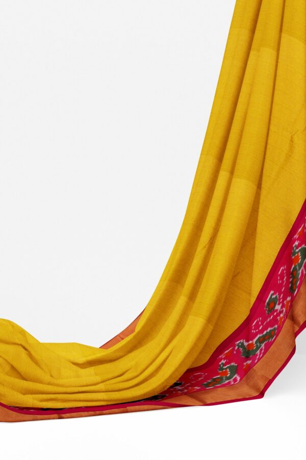 Yellow saree with red border - Image 3
