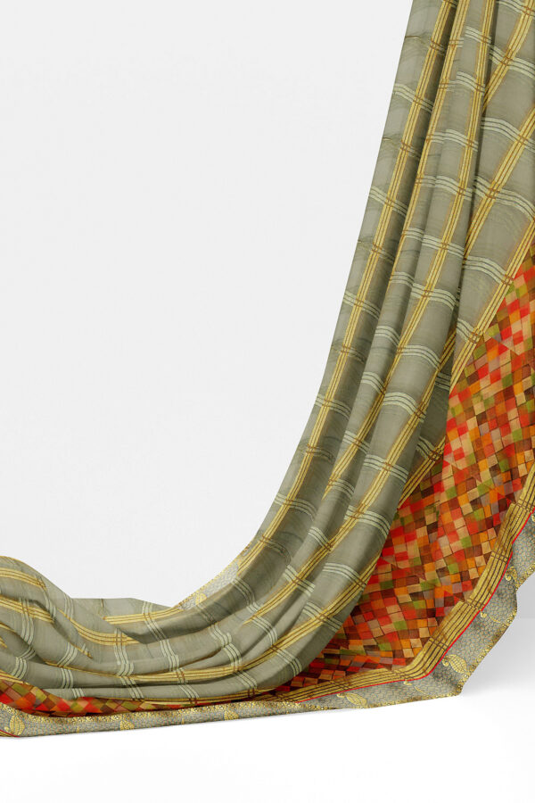 sri kumaran stores brasso saree grey saree with golden grey border 3