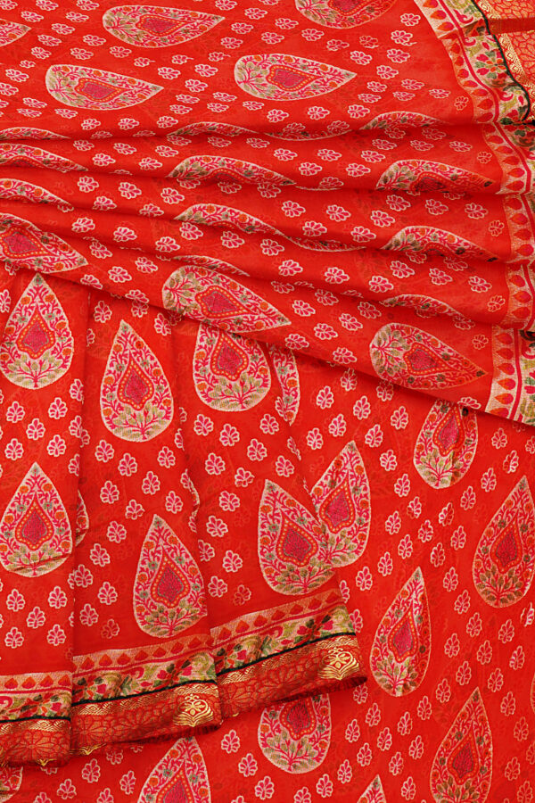 sri kumaran stores brasso saree red saree with golden red border 5