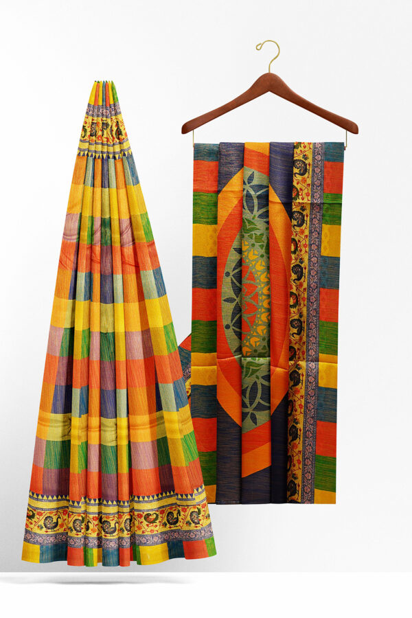 sri kumaran stores jakarta saree multicolour saree with multicolour border 2