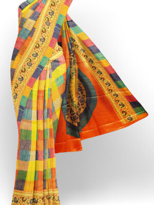 sri kumaran stores jakarta saree multicolour saree with multicolour border 1 1