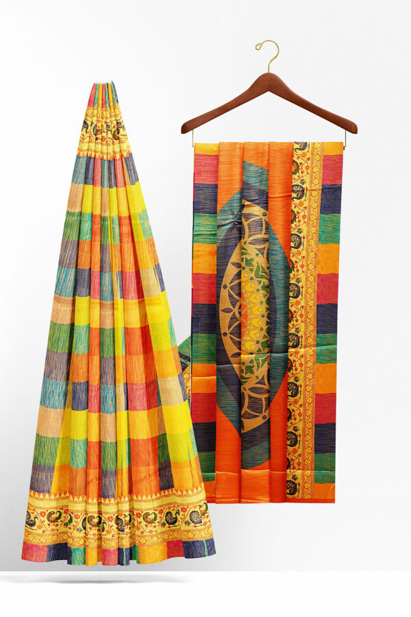 sri kumaran stores jakarta saree multicolour saree with multicolour border 1 2