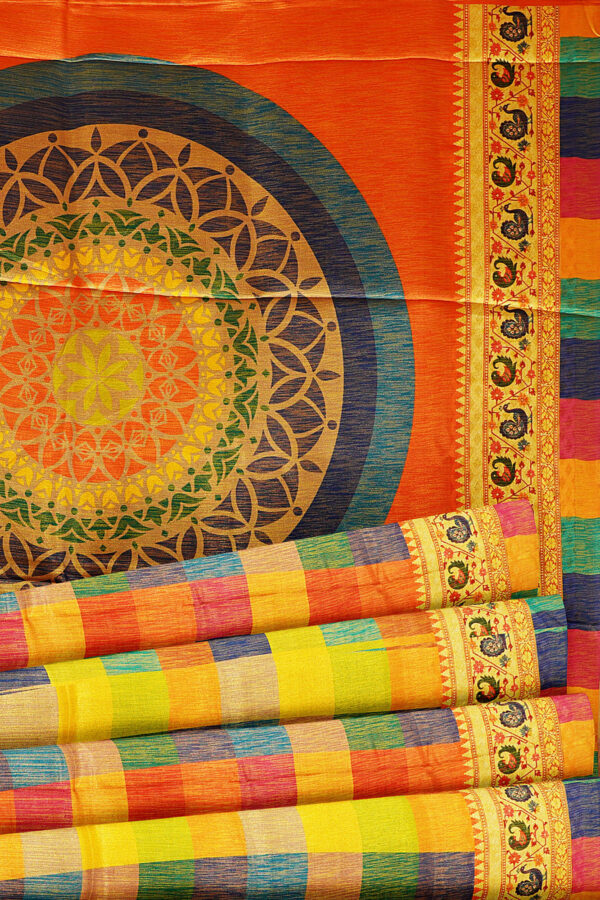 sri kumaran stores jakarta saree multicolour saree with multicolour border 1 4