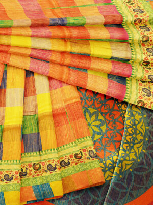 sri kumaran stores jakarta saree multicolour saree with multicolour border 2 1