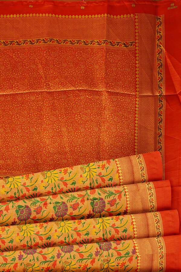 sri kumaran stores jakarta saree yellow saree with orange border 4