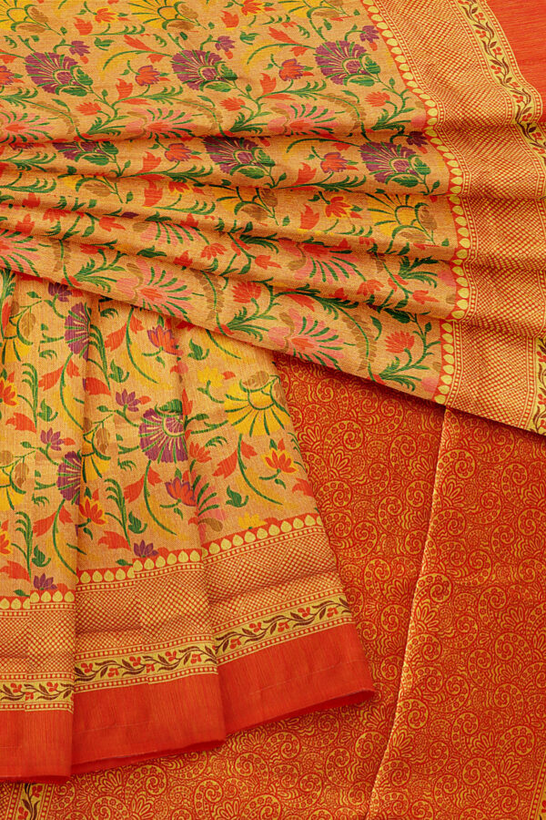sri kumaran stores jakarta saree yellow saree with orange border 5