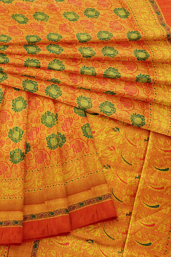 sri kumaran stores jakarta saree yellow saree with orange border 1 5