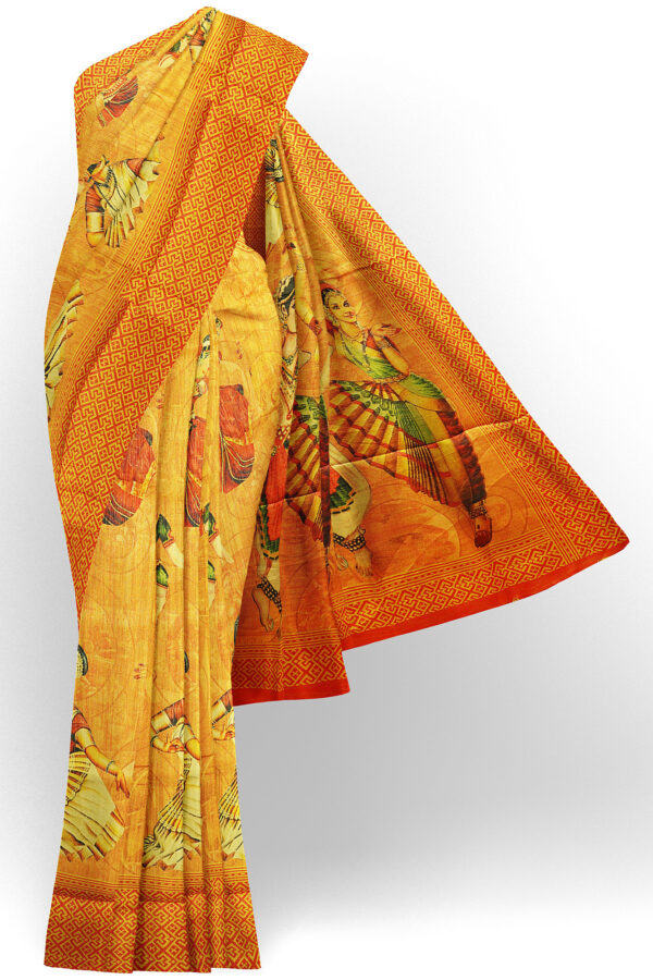 sri kumaran stores jakarta saree yellow saree with red border 1
