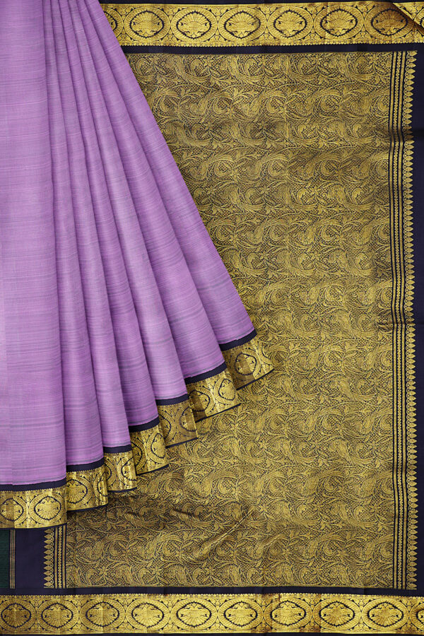 sri kumaran stores kanchipuram silk saree light purple saree with golden black border 1