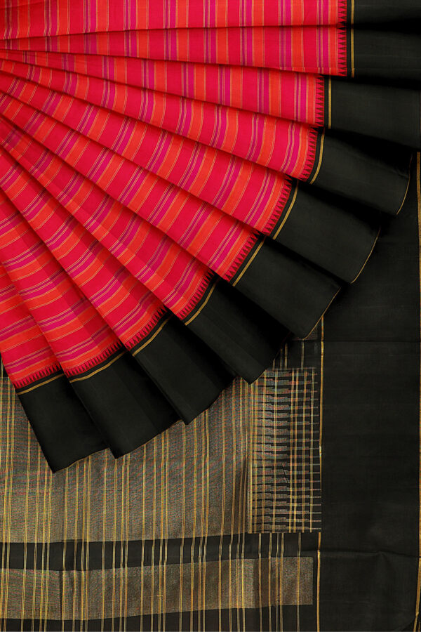 sri kumaran stores kanchipuram silk saree red saree with black border 4