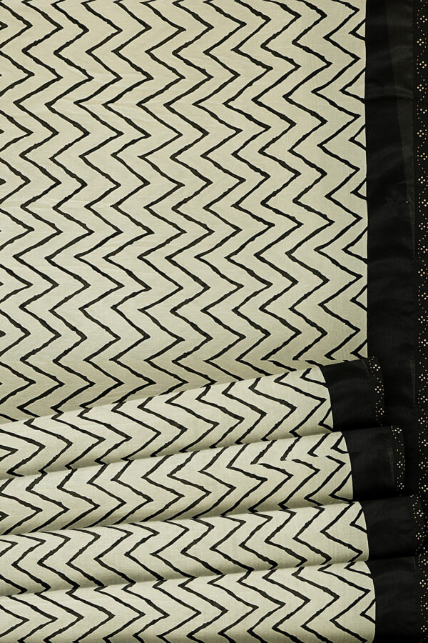 sri kumaran stores linen chiffon saree black and white saree with black border 5 4