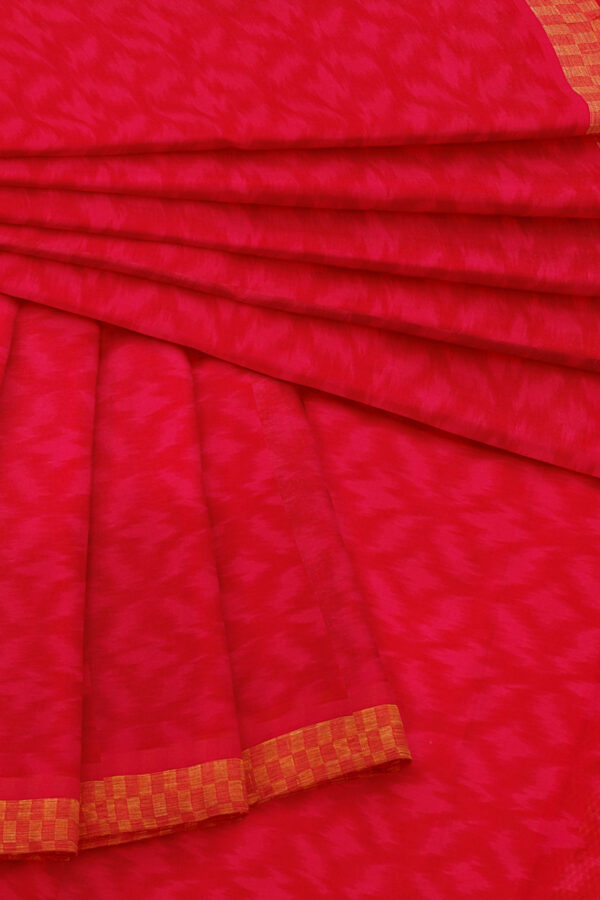 sri kumaran stores linen chiffon saree red saree with golden red border 1 5