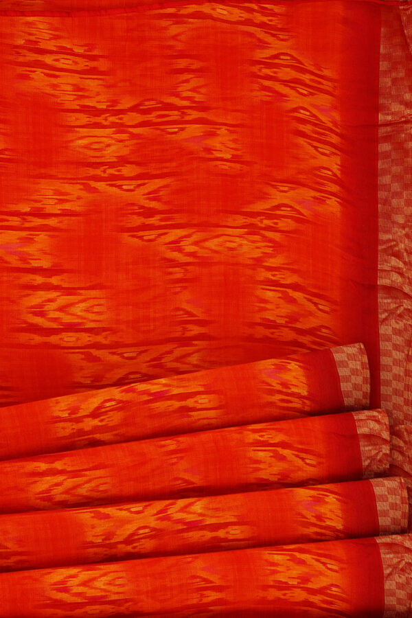 sri kumaran stores linen chiffon saree red saree with red border 4