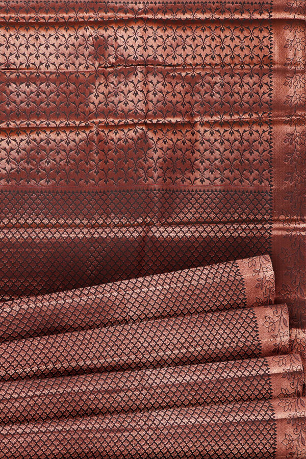 sri kumaran stores linen cotton copper brown saree with copper brown border 4
