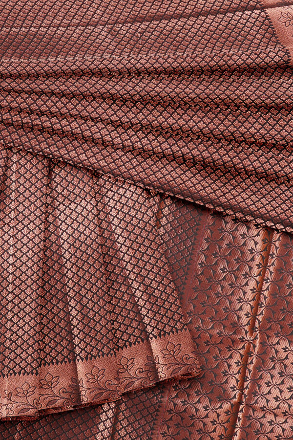 sri kumaran stores linen cotton copper brown saree with copper brown border 5
