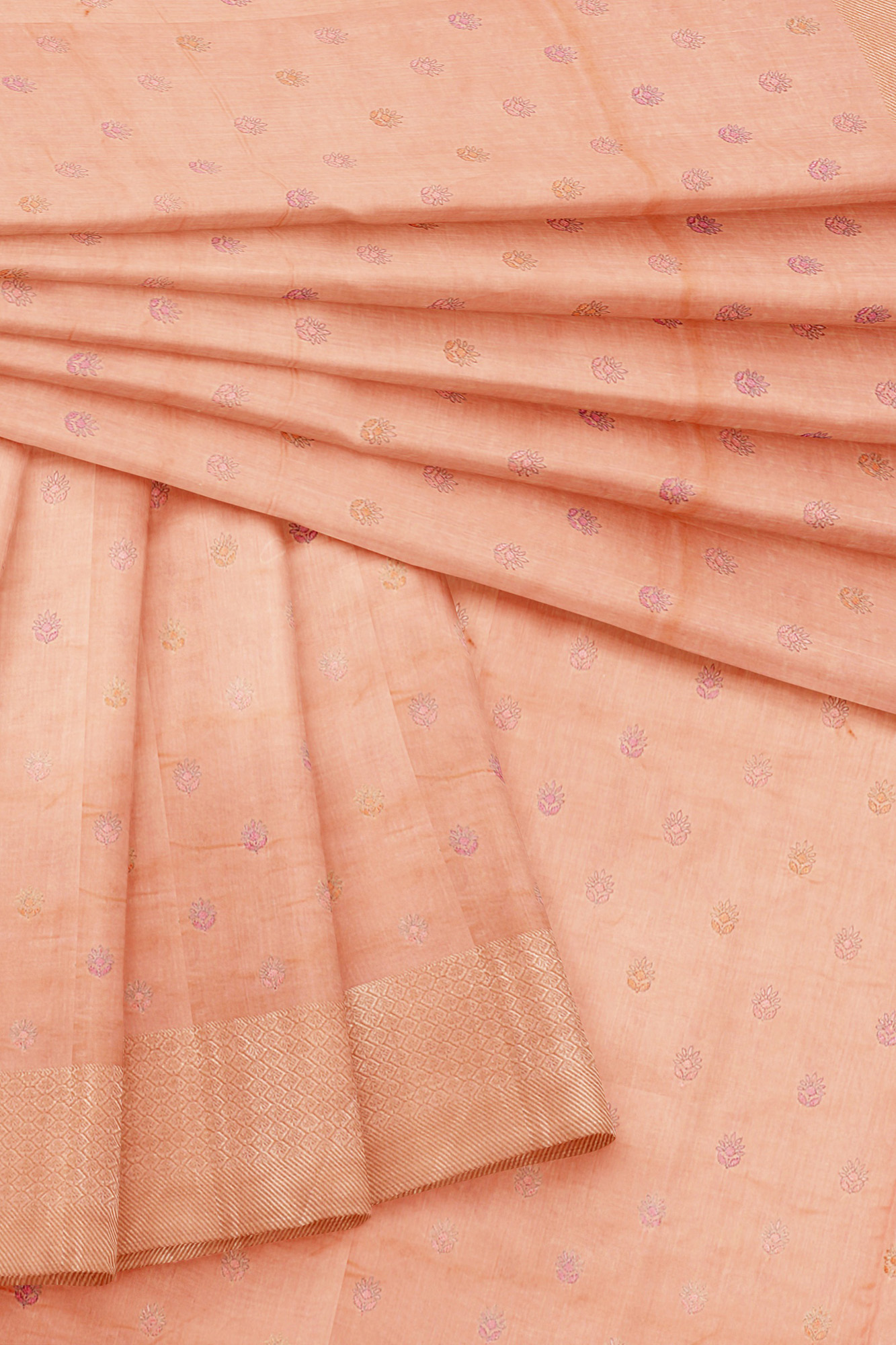 sri kumaran stores linen cotton light brown saree with golden border 1 5