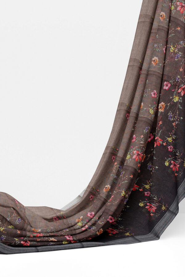 sri kumaran stores linen printed saree faded grey saree with grey border 3