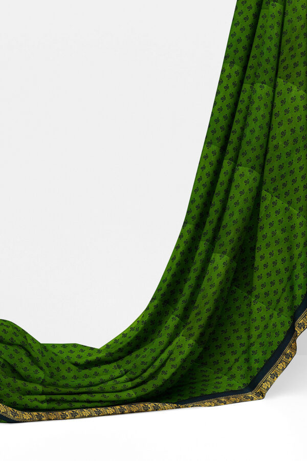 sri kumaran stores madurai cotton green saree with green border 3