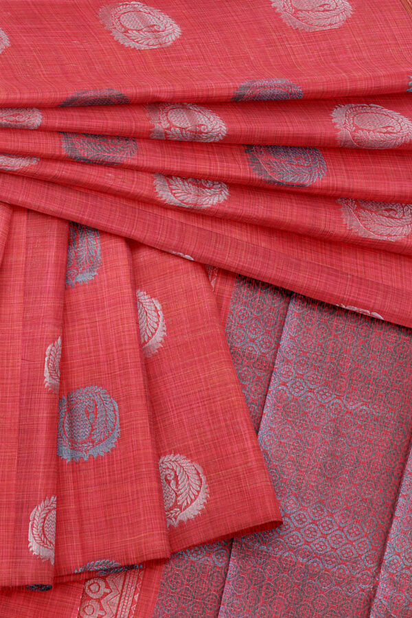 sri kumaran stores semi silk cotton dark pink saree with dark pink border 5