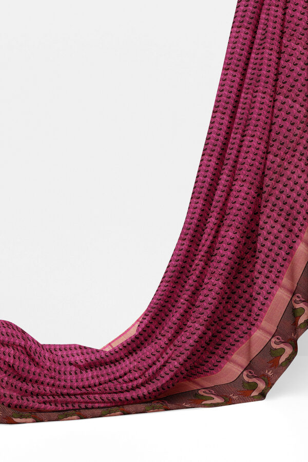 sri kumaran stores semi silk cotton printed purple saree with design border 3