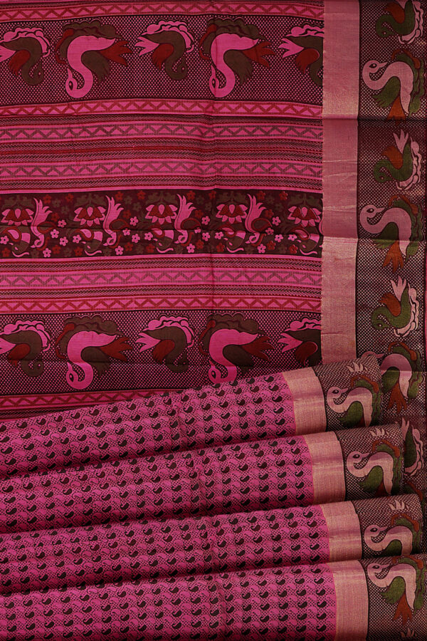 sri kumaran stores semi silk cotton printed purple saree with design border 4