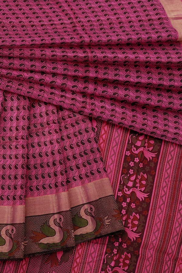 sri kumaran stores semi silk cotton printed purple saree with design border 5