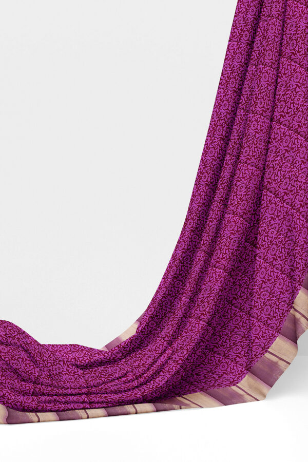 sri kumaran stores semi silk cotton printed purple saree with golden border 3