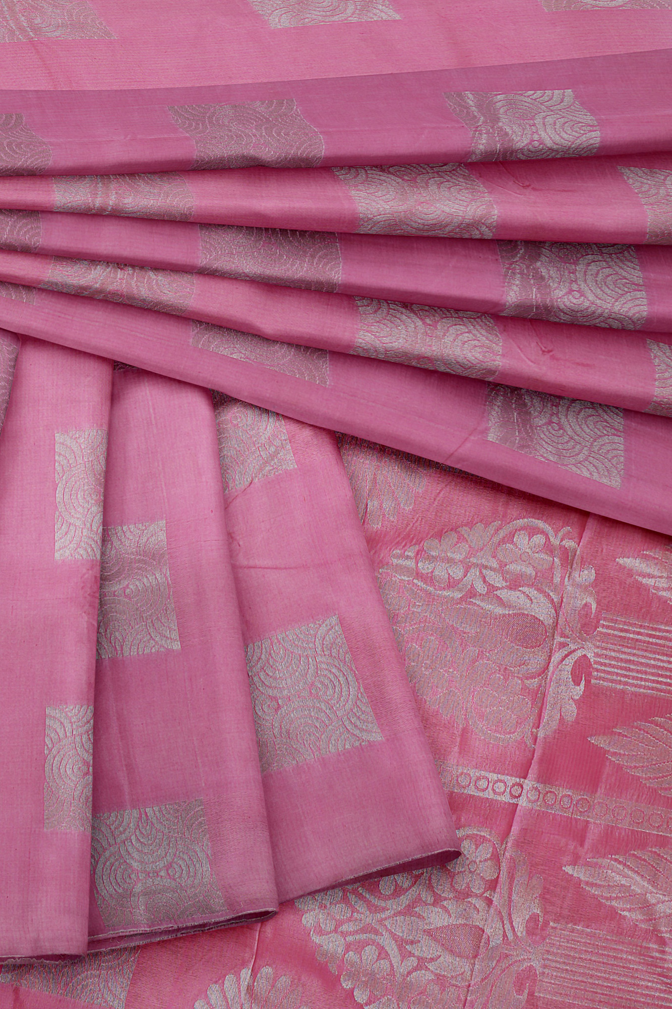 sri kumaran stores semi silk cotton saree baby pink saree with baby pink border 5