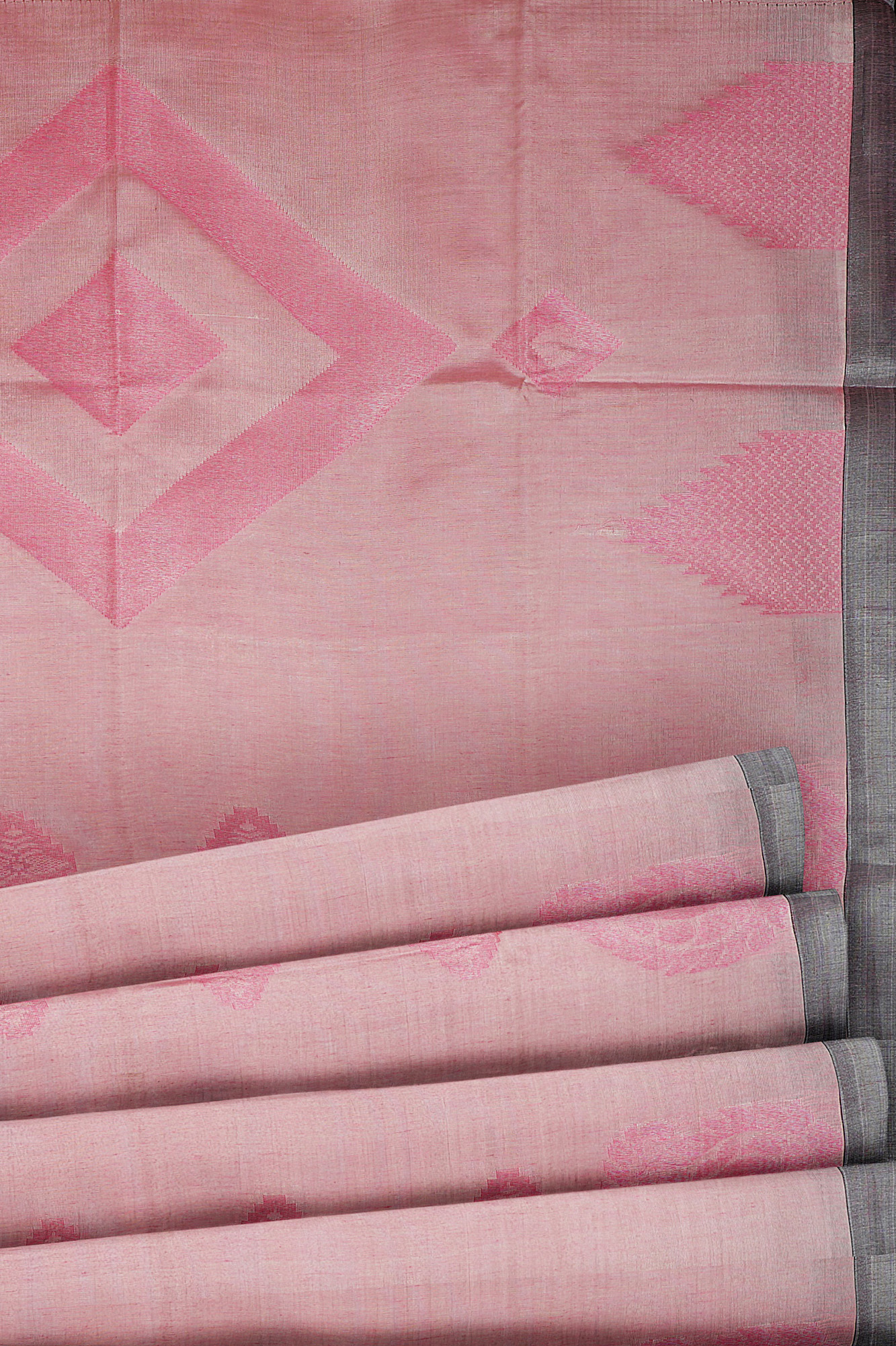 sri kumaran stores semi silk cotton saree baby pink saree with grey border 4