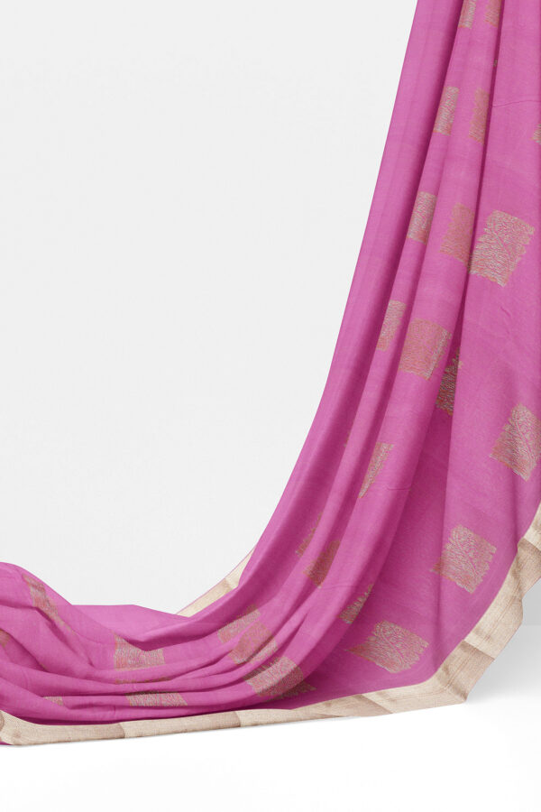 sri kumaran stores semi silk cotton saree baby pink saree with silver black border 3