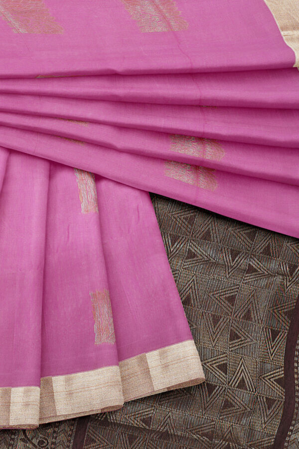 sri kumaran stores semi silk cotton saree baby pink saree with silver black border 5