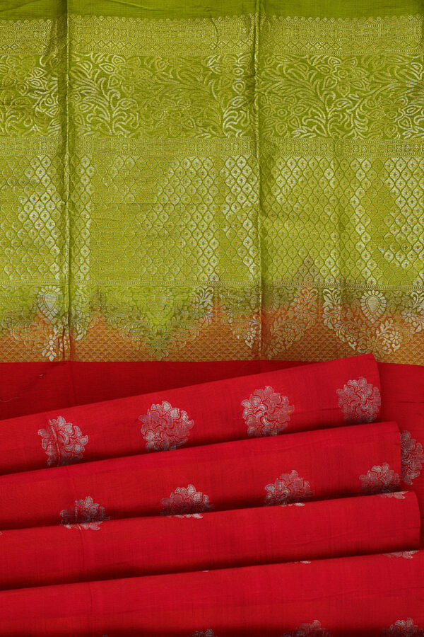 sri kumaran stores semi silk cotton saree bright red saree with red border 4