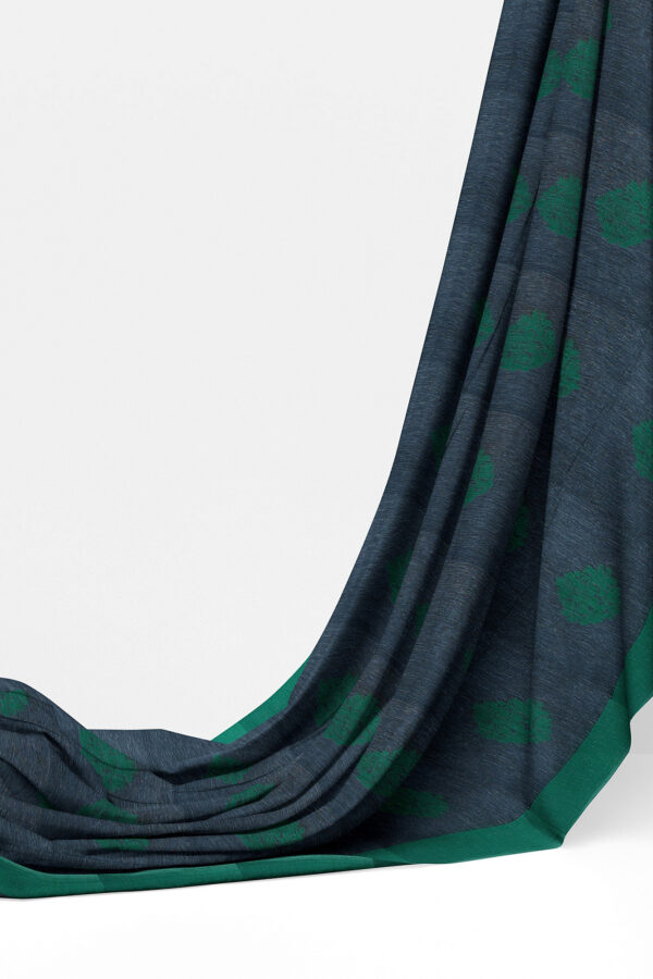 sri kumaran stores semi silk cotton saree dark grey saree with green border 3