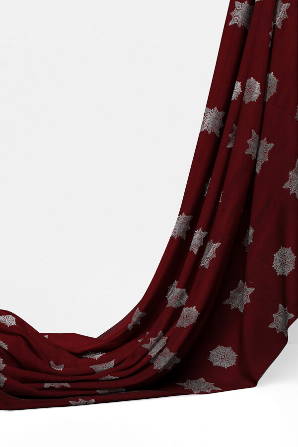 sri kumaran stores semi silk cotton saree dark maroon saree with dark maroon border 3