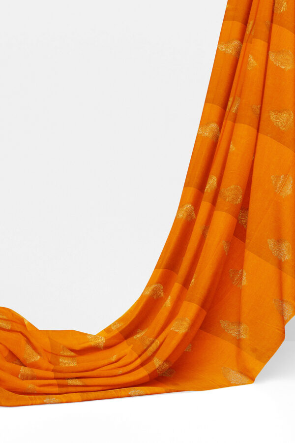 sri kumaran stores semi silk cotton saree golden yellow saree with yellow border 3