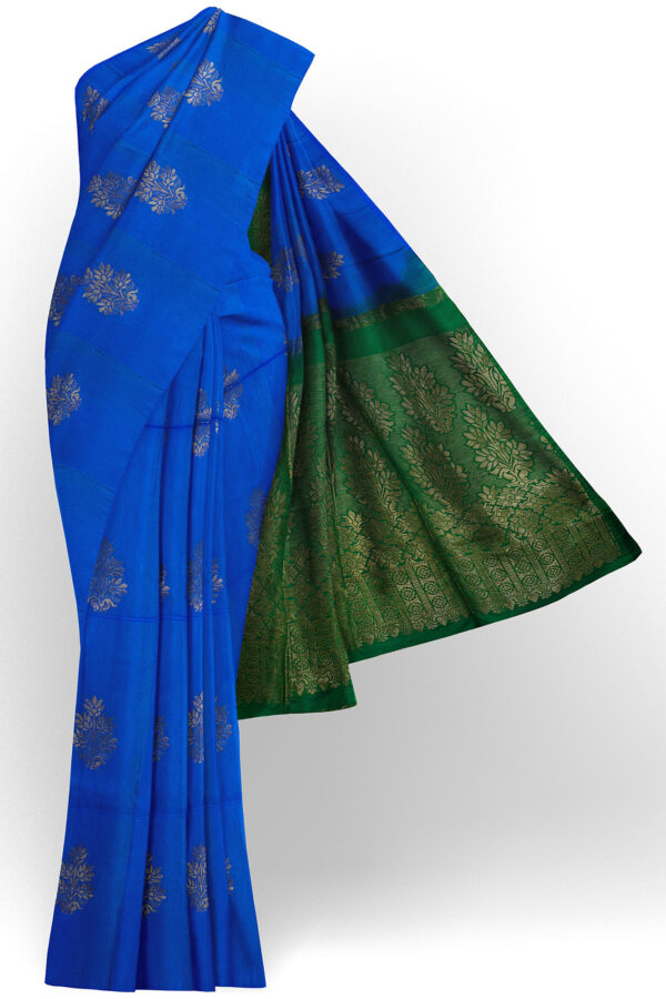 sri kumaran stores semi silk cotton saree ink blue saree with blue border 1