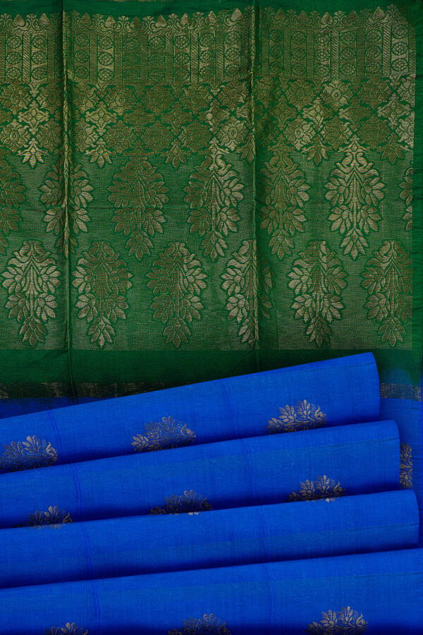sri kumaran stores semi silk cotton saree ink blue saree with blue border 4
