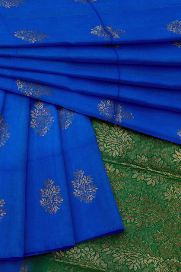 sri kumaran stores semi silk cotton saree ink blue saree with blue border 5