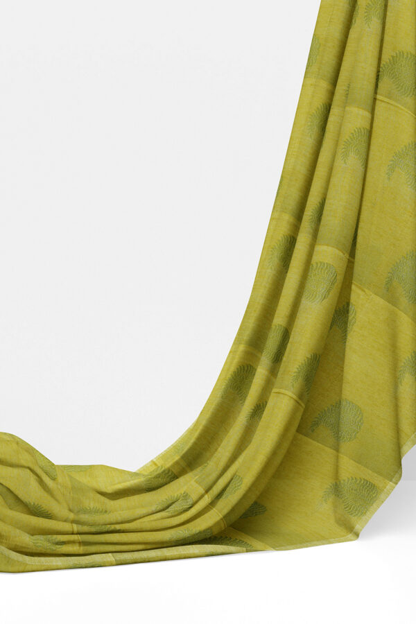 sri kumaran stores semi silk cotton saree lemon yellow saree with golden border 3