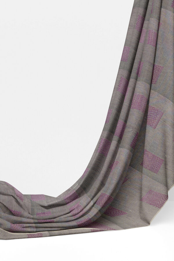 sri kumaran stores semi silk cotton saree light grey saree with grey border 3